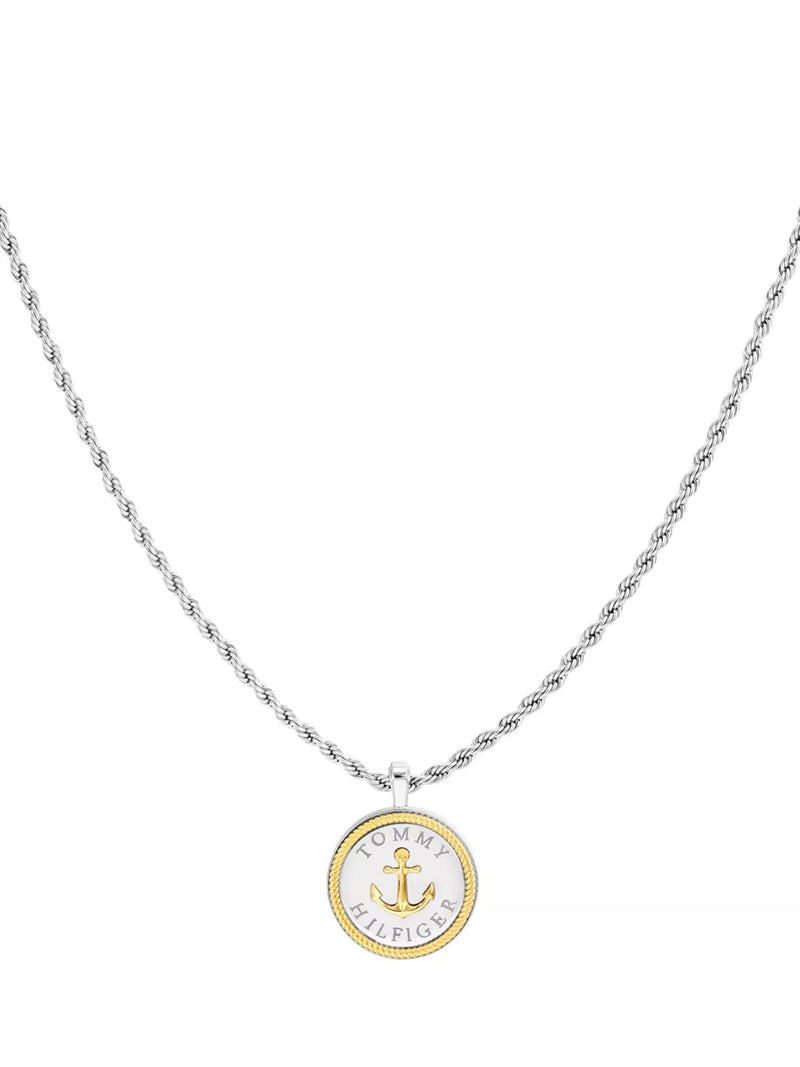 Tommy Hilfiger men's stainless steel anchor necklace (British brand)