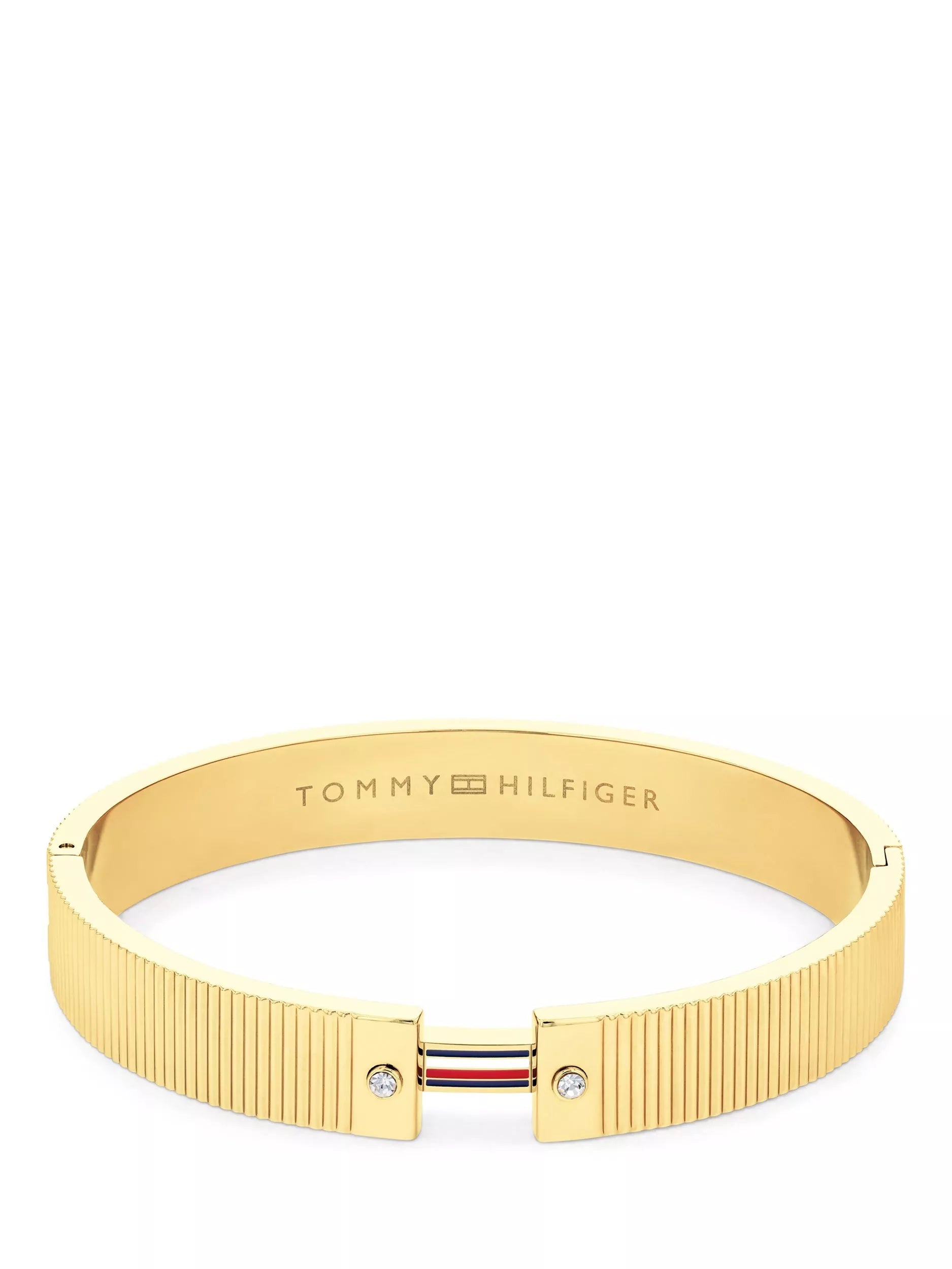 Tommy Hilfiger textured flag crystal bracelet gold, imported from the UK