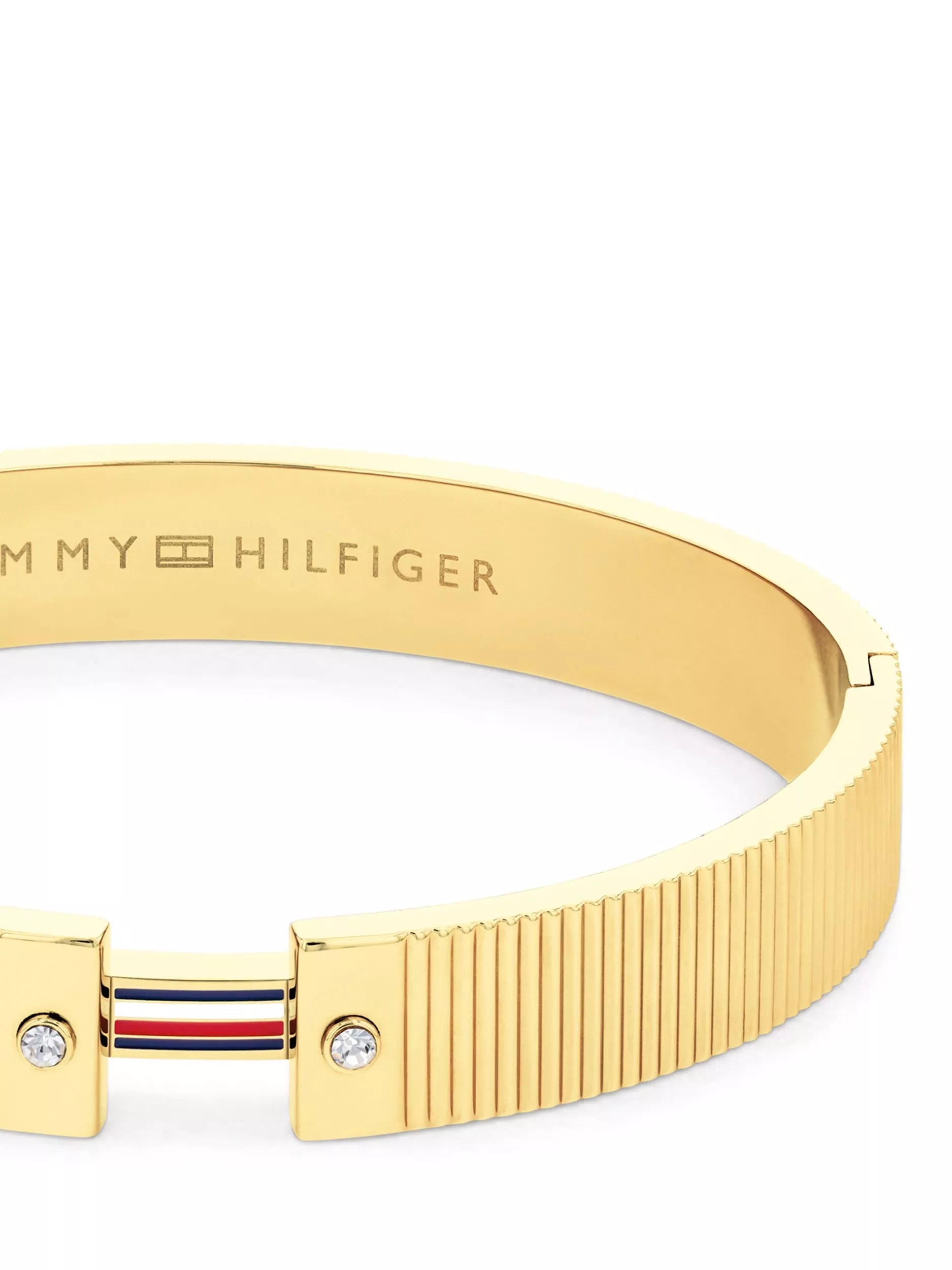 Tommy Hilfiger textured flag crystal bracelet gold, imported from the UK
