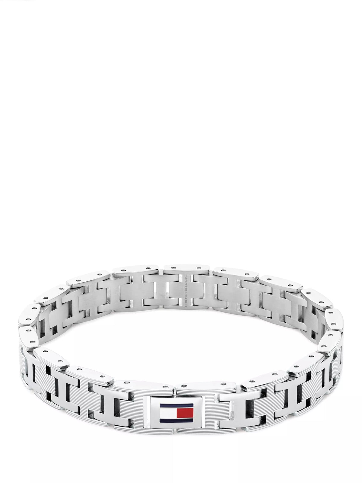 Tommy Hilfiger stainless steel flag bracelet silver, imported from the UK