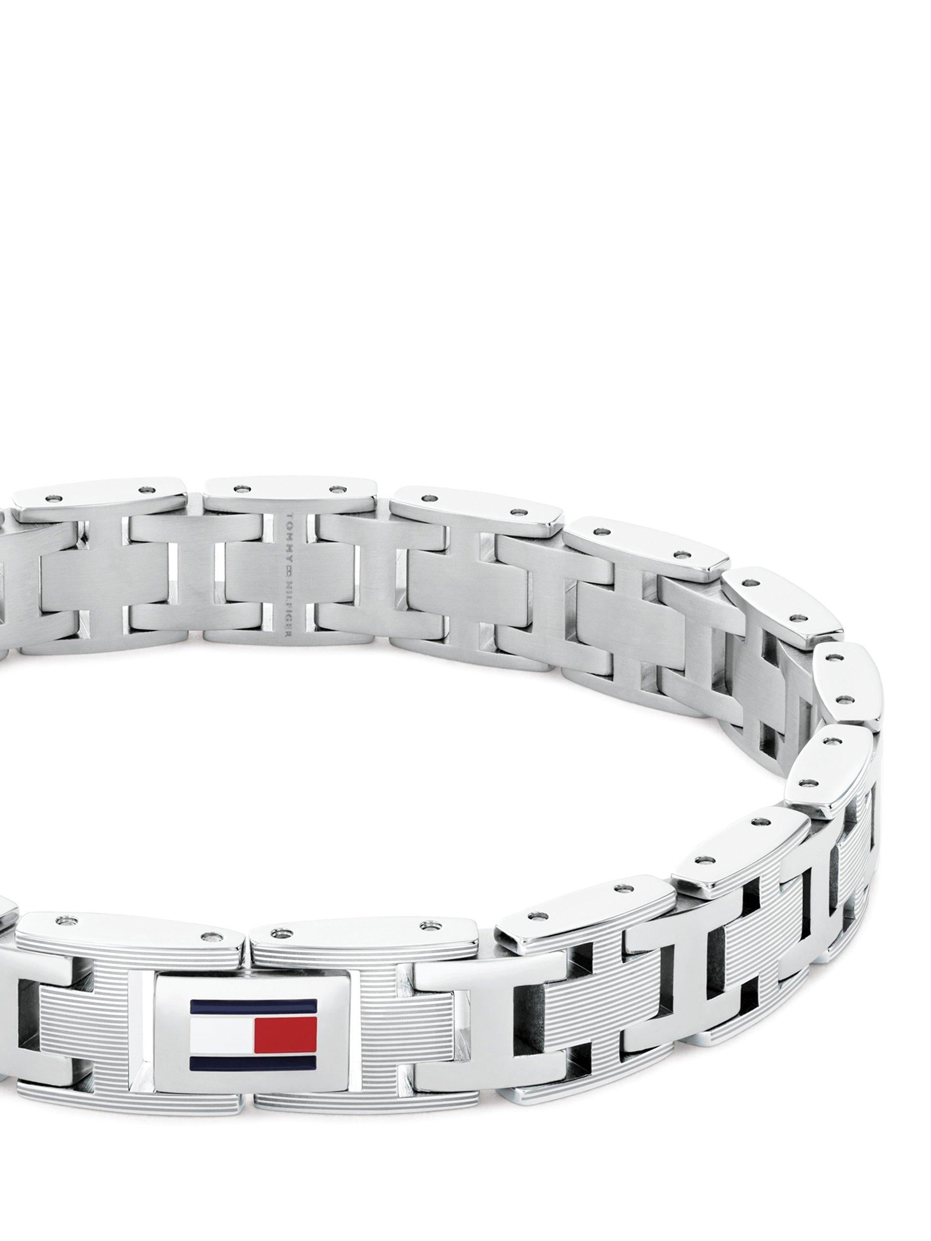 Tommy Hilfiger stainless steel flag bracelet silver, imported from the UK