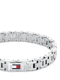 Tommy Hilfiger stainless steel flag bracelet silver, imported from the UK