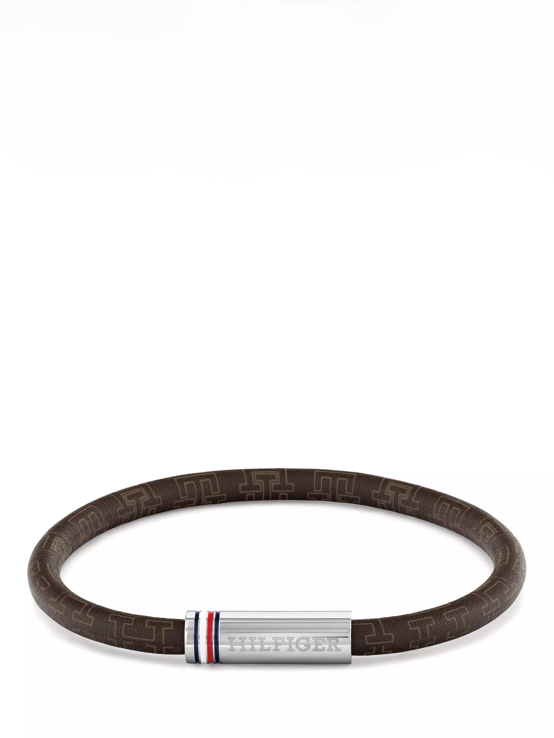 Tommy Hilfiger leather cord bracelet, brown, UK version
