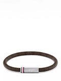Tommy Hilfiger leather cord bracelet, brown, UK version