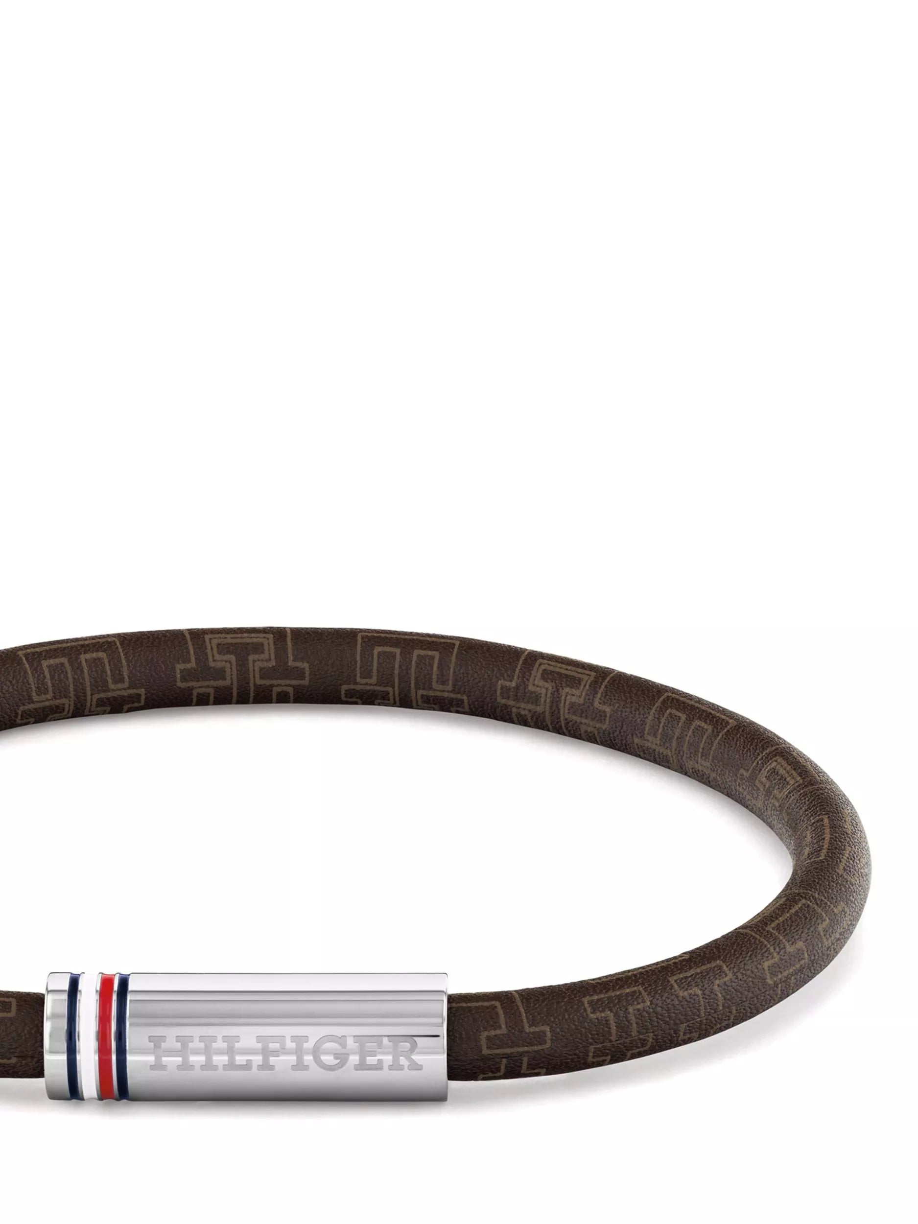Tommy Hilfiger leather cord bracelet, brown, UK version