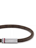 Tommy Hilfiger leather cord bracelet, brown, UK version