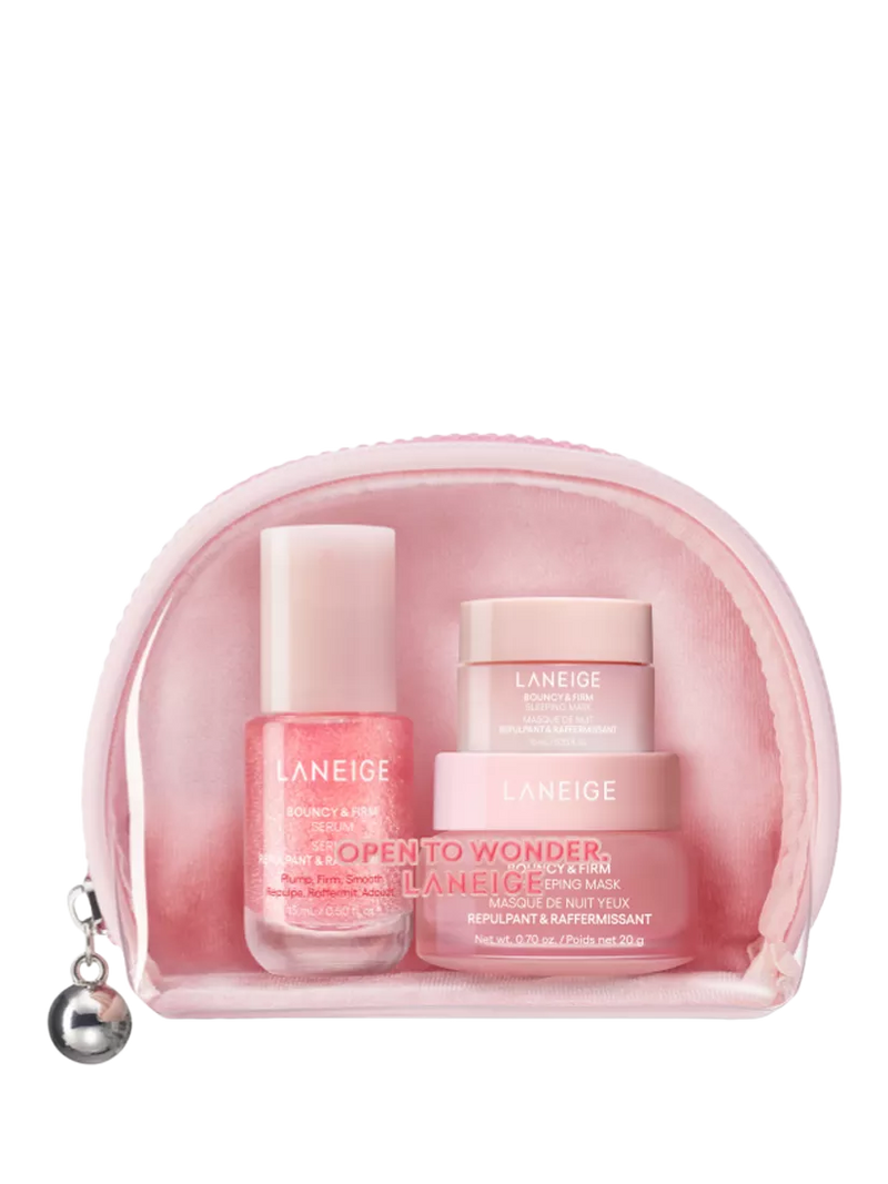 LANEIGE Bouncy on the Go gift set with serum and masks (British brand)