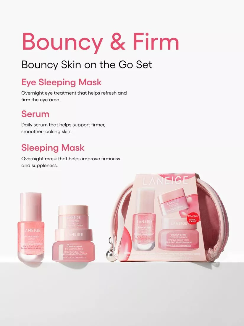LANEIGE Bouncy on the Go gift set with serum and masks (British brand)