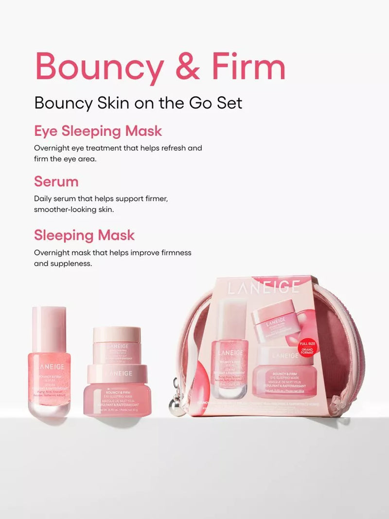 LANEIGE Bouncy on the Go gift set with serum and masks (British brand)