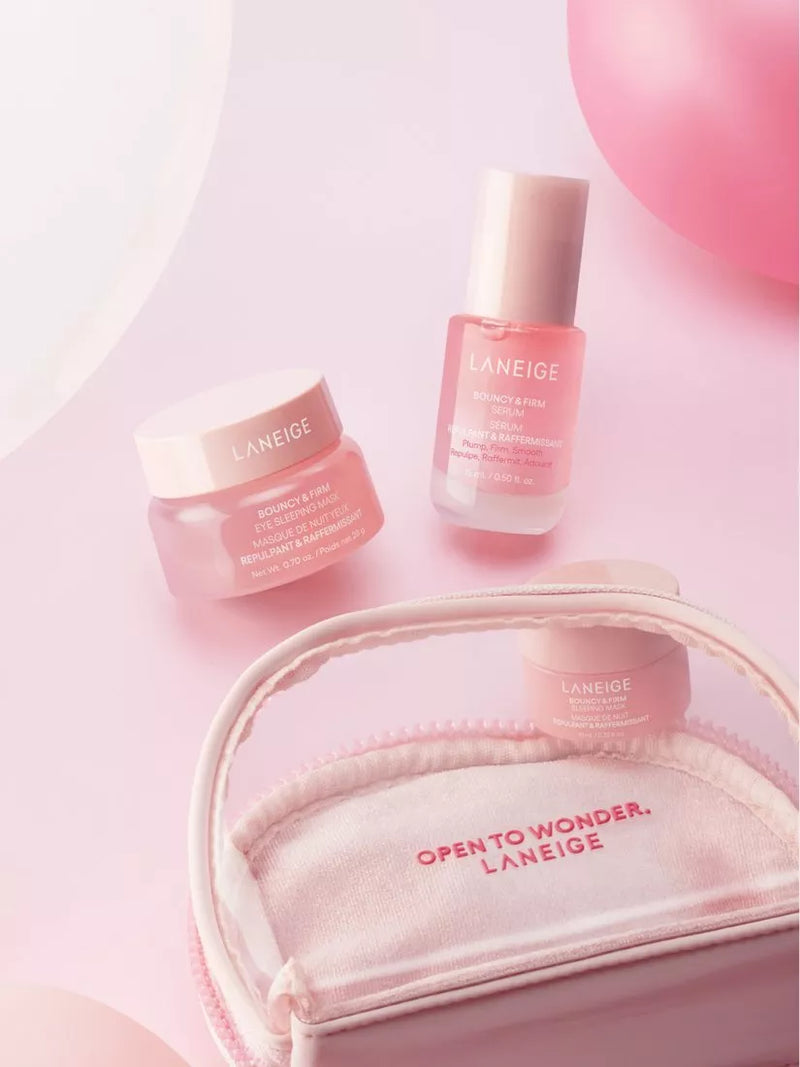 LANEIGE Bouncy on the Go gift set with serum and masks (British brand)