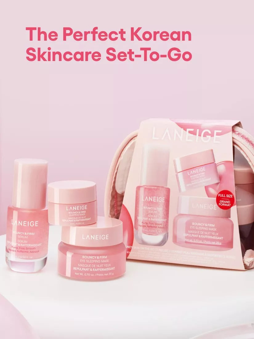 LANEIGE Bouncy on the Go gift set with serum and masks (British brand)