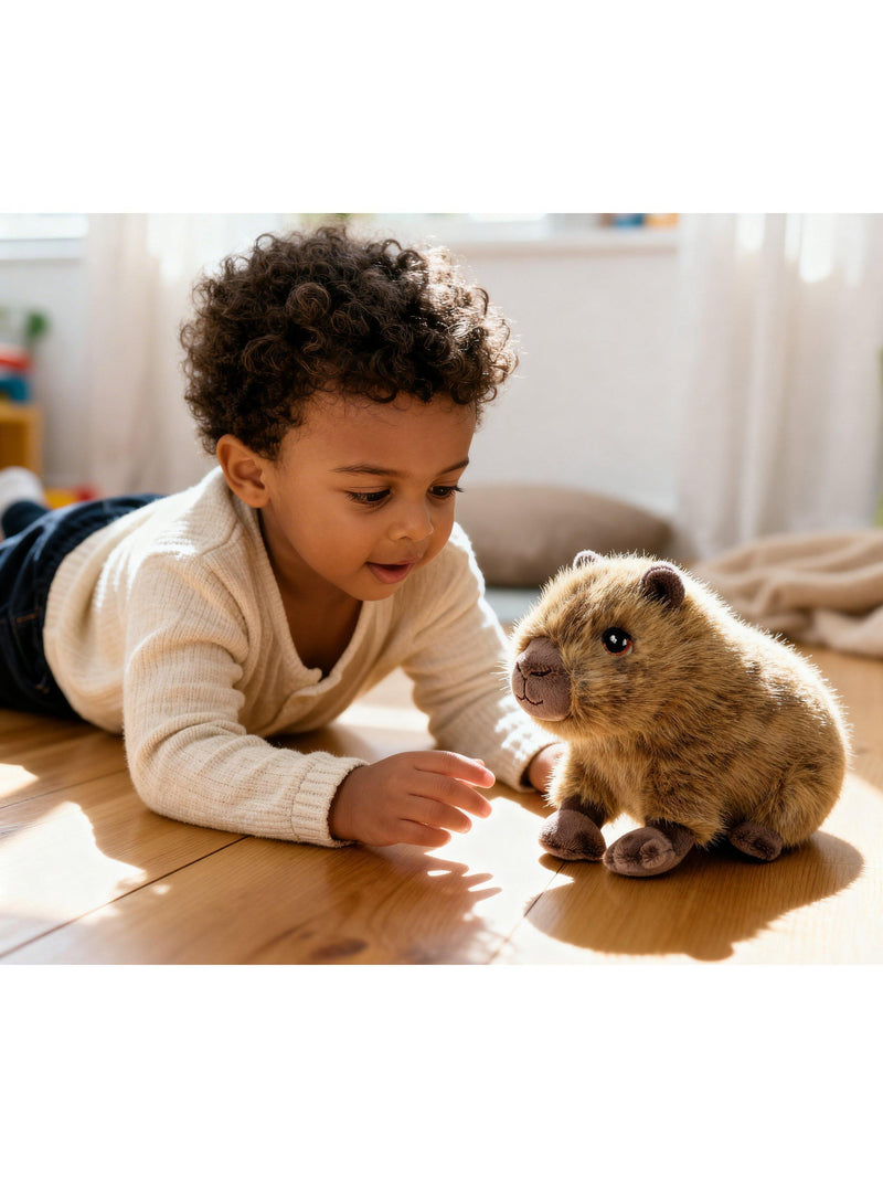 Keel Toys capybara soft toy 18cm from recycled polyester, UK version