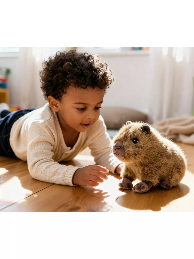 Keel Toys capybara soft toy 18cm from recycled polyester, UK version