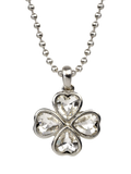 Eclectica vintage crystal clover pendant necklace 40cm (British brand)