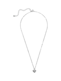 Eclectica vintage puffy heart pendant necklace silver 40cm (British brand)