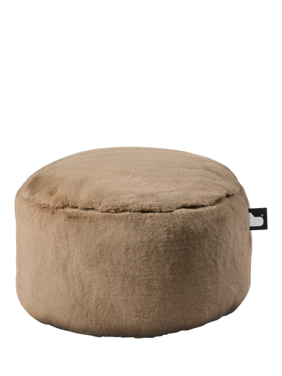 John Lewis Extreme Lounging Faux Fur Drum B-Pouffe, Mink, 60cm- Buy online at McGrocer