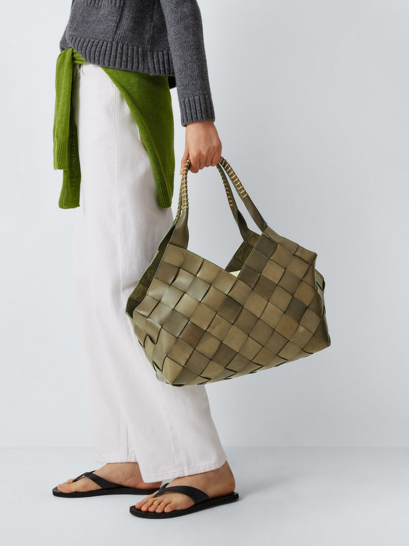 Dragon Diffusion Castello large woven leather shoulder bag - British product