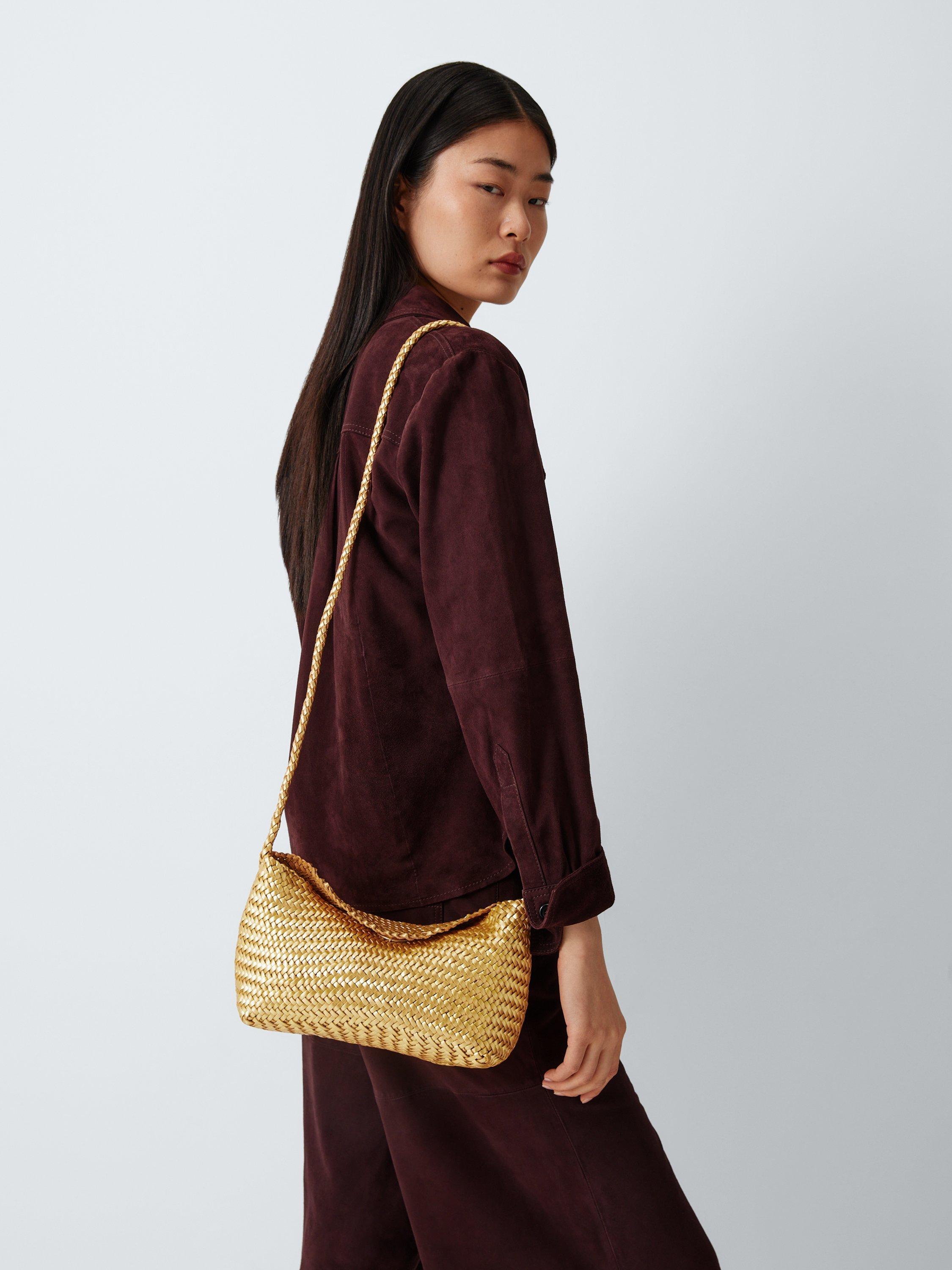 Dragon Diffusion woven leather crossbody bag in gold - British product