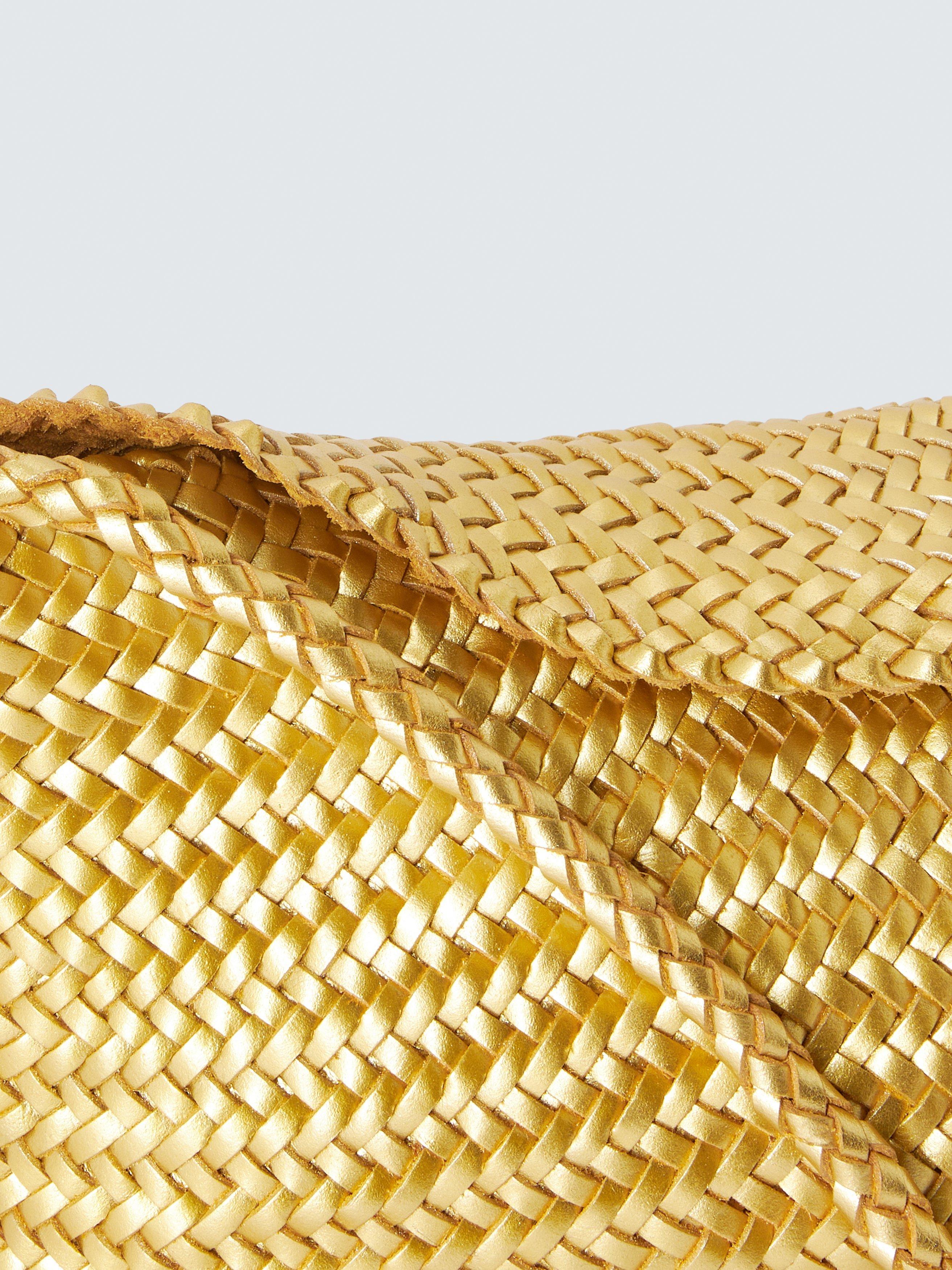Dragon Diffusion woven leather crossbody bag in gold - British product