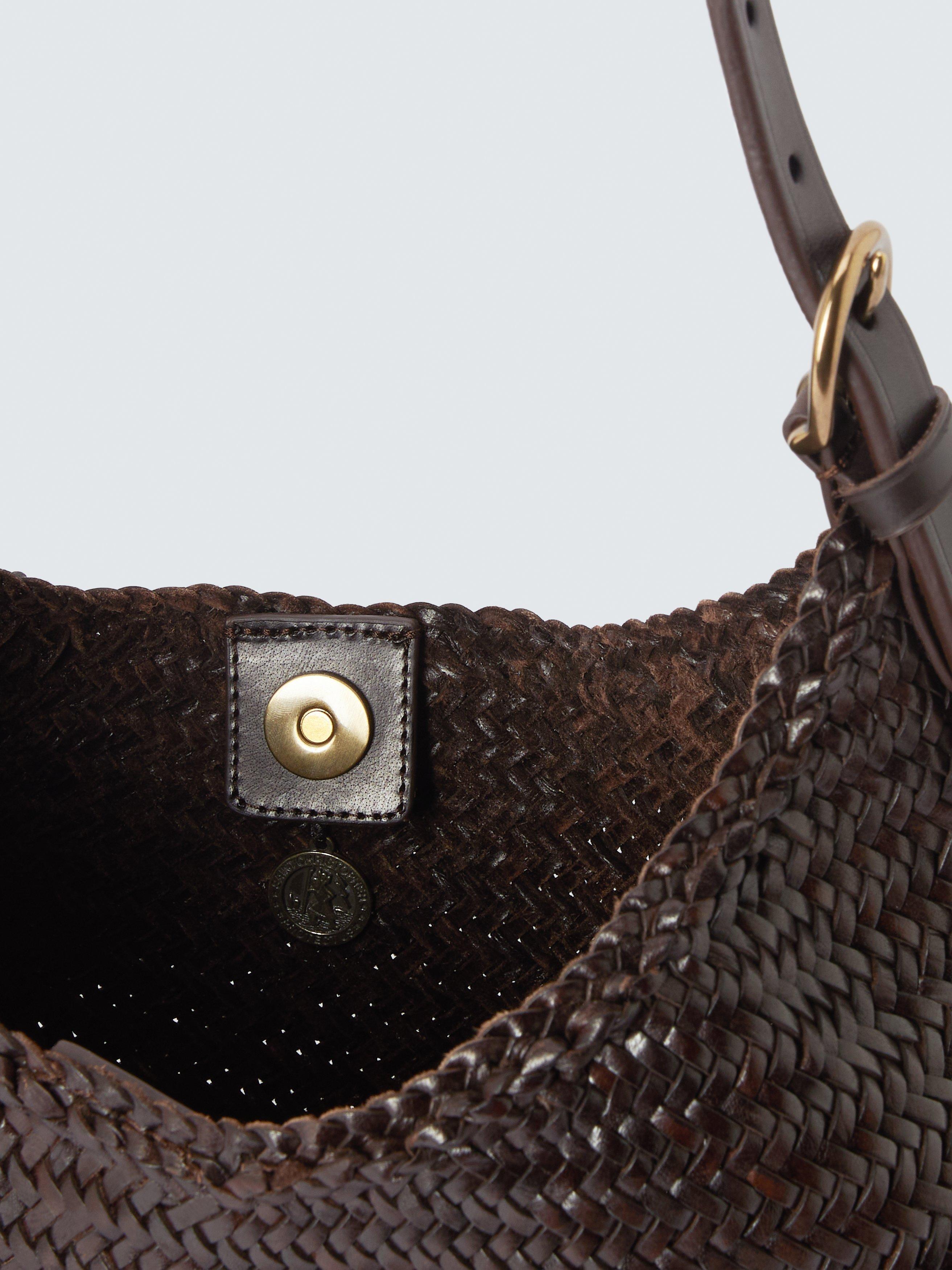 Dragon Diffusion woven leather shoulder bag dark brown - British product