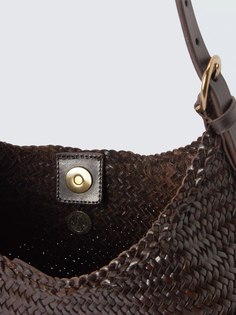 Dragon Diffusion woven leather shoulder bag dark brown - British product