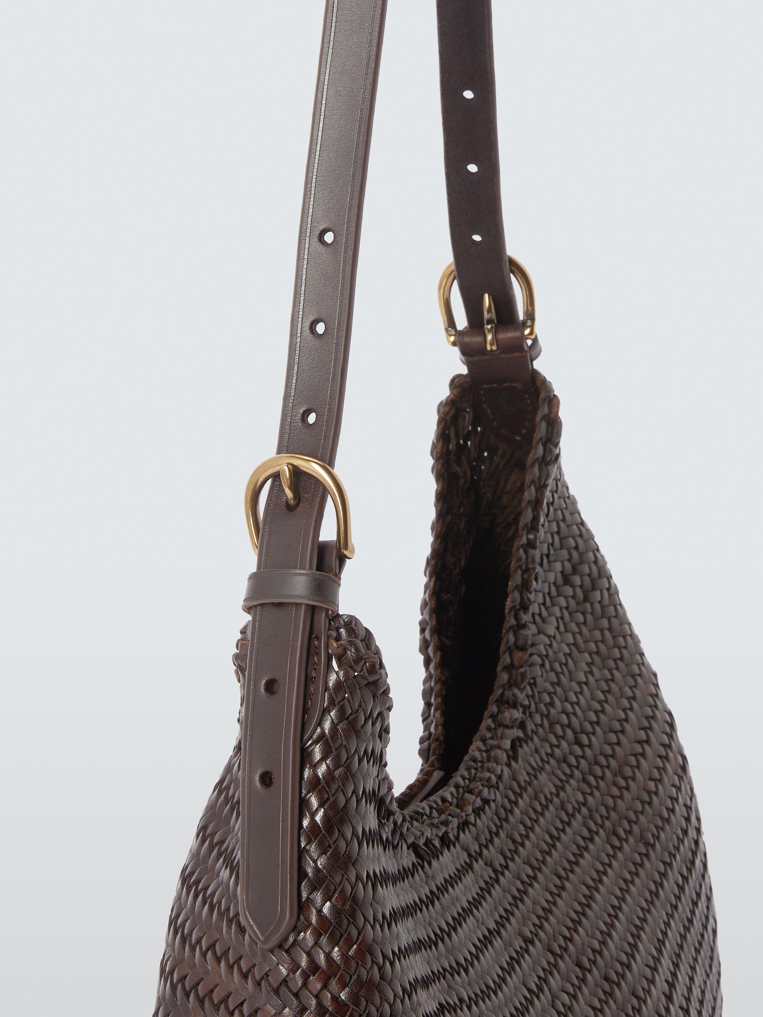 Dragon Diffusion woven leather shoulder bag dark brown - British product