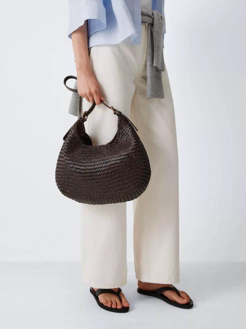 Dragon Diffusion woven leather shoulder bag dark brown - British product