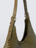 Dragon Diffusion Luna Mezza woven leather shoulder bag, UK version