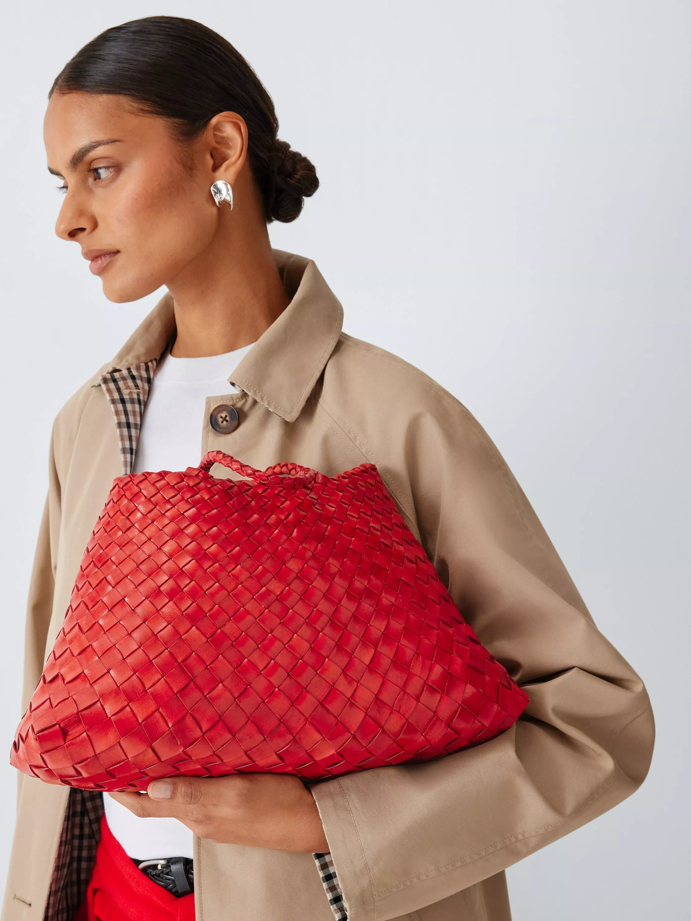 Dragon Diffusion Small Santa Croc woven leather bag red - British product