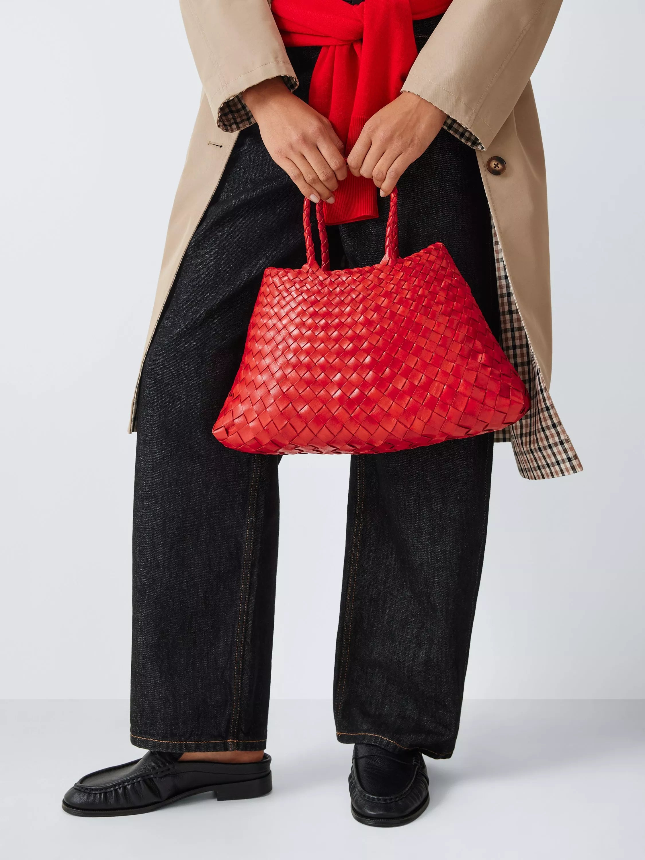 Dragon Diffusion Small Santa Croc woven leather bag red - British product