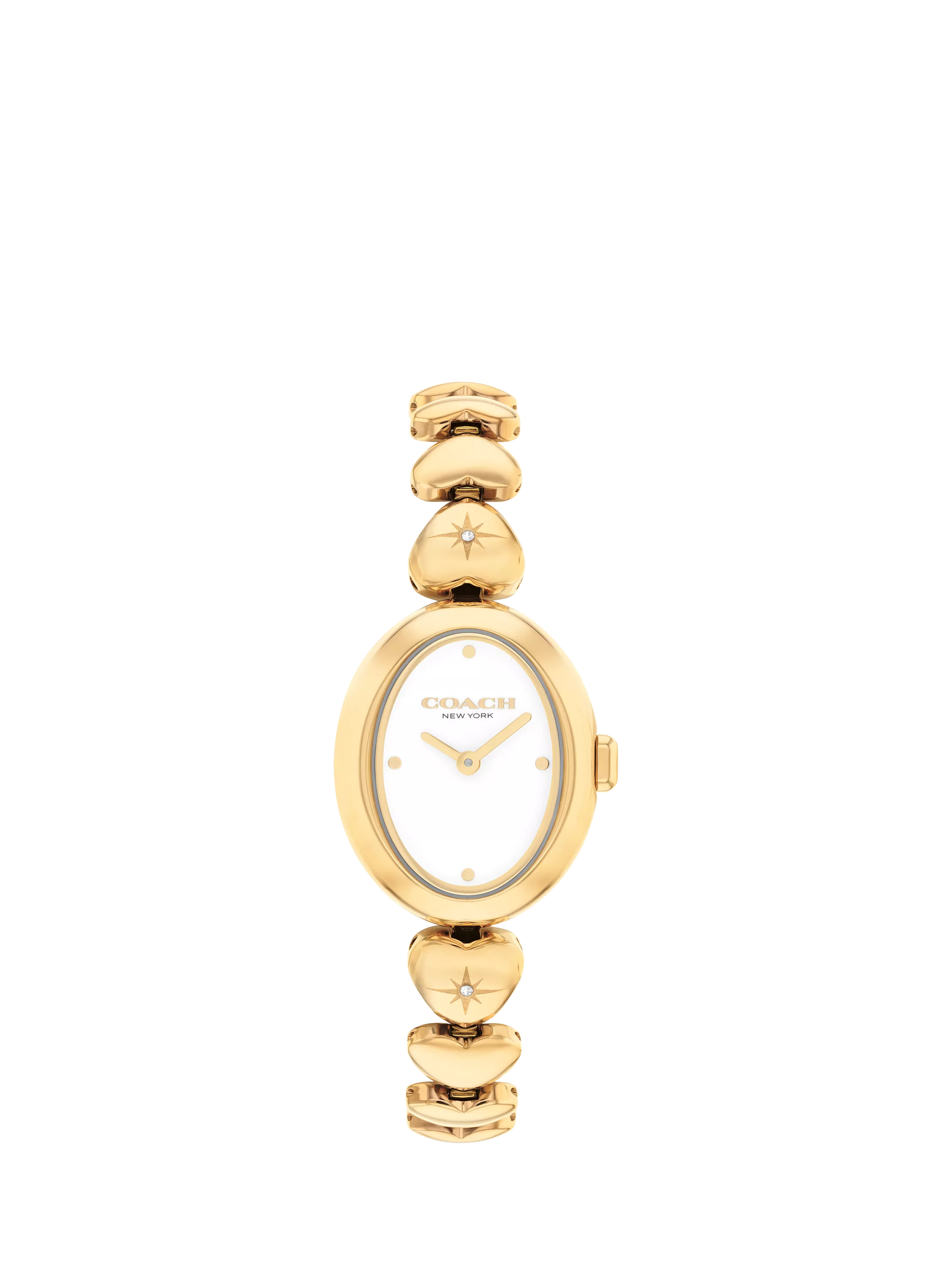 Coach women's round heart strap watch gold stainless steel (British brand)