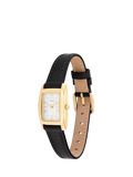 Coach rectangular watch black leather strap gold IP case - UK version