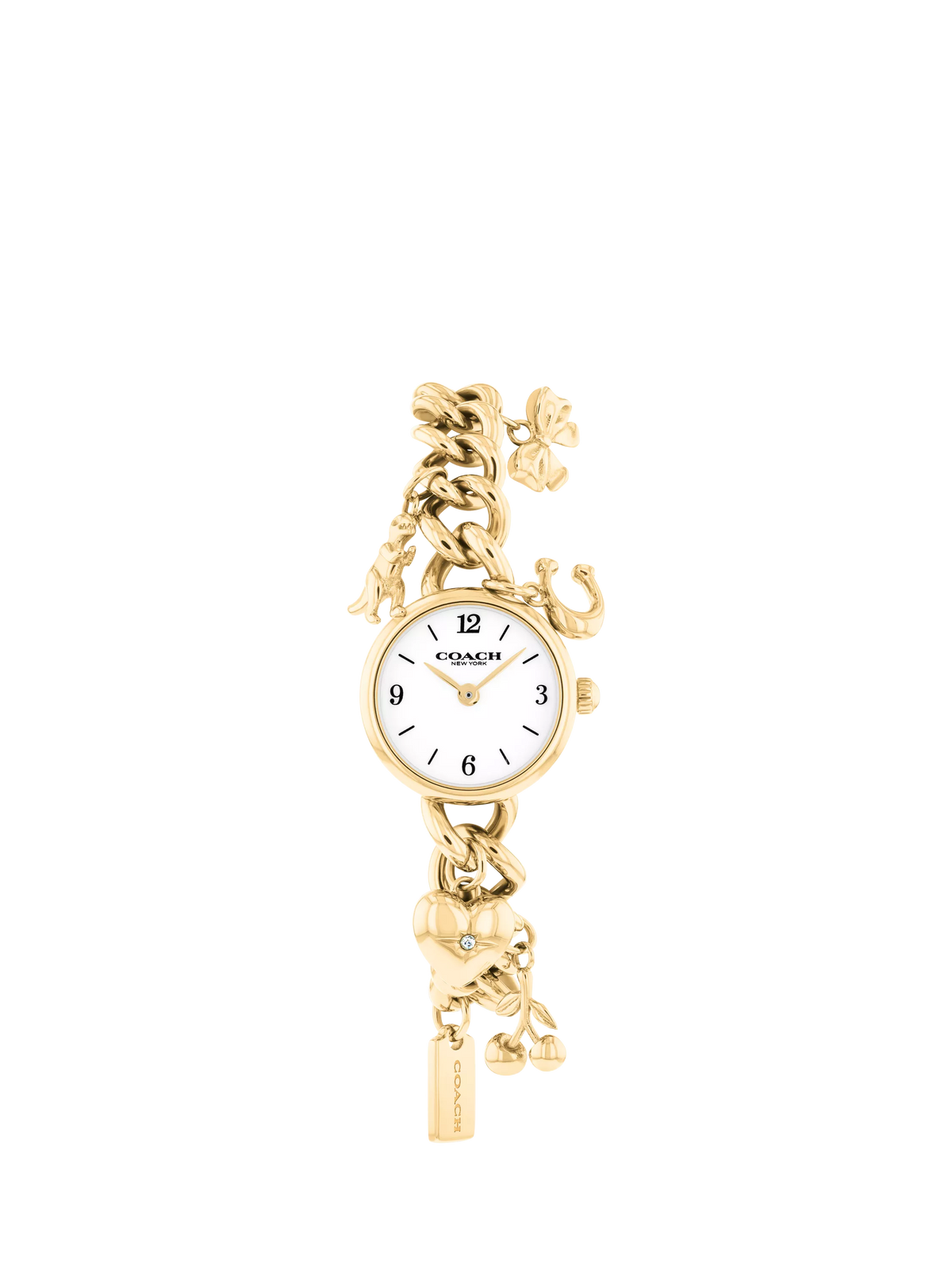 Coach 14504648 Women's Iris Round Charm Bracelet Watch, Gold