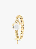 Coach Iris round charm bracelet watch gold-plated (British brand)