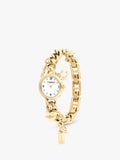 Coach Iris round charm bracelet watch gold-plated (British brand)