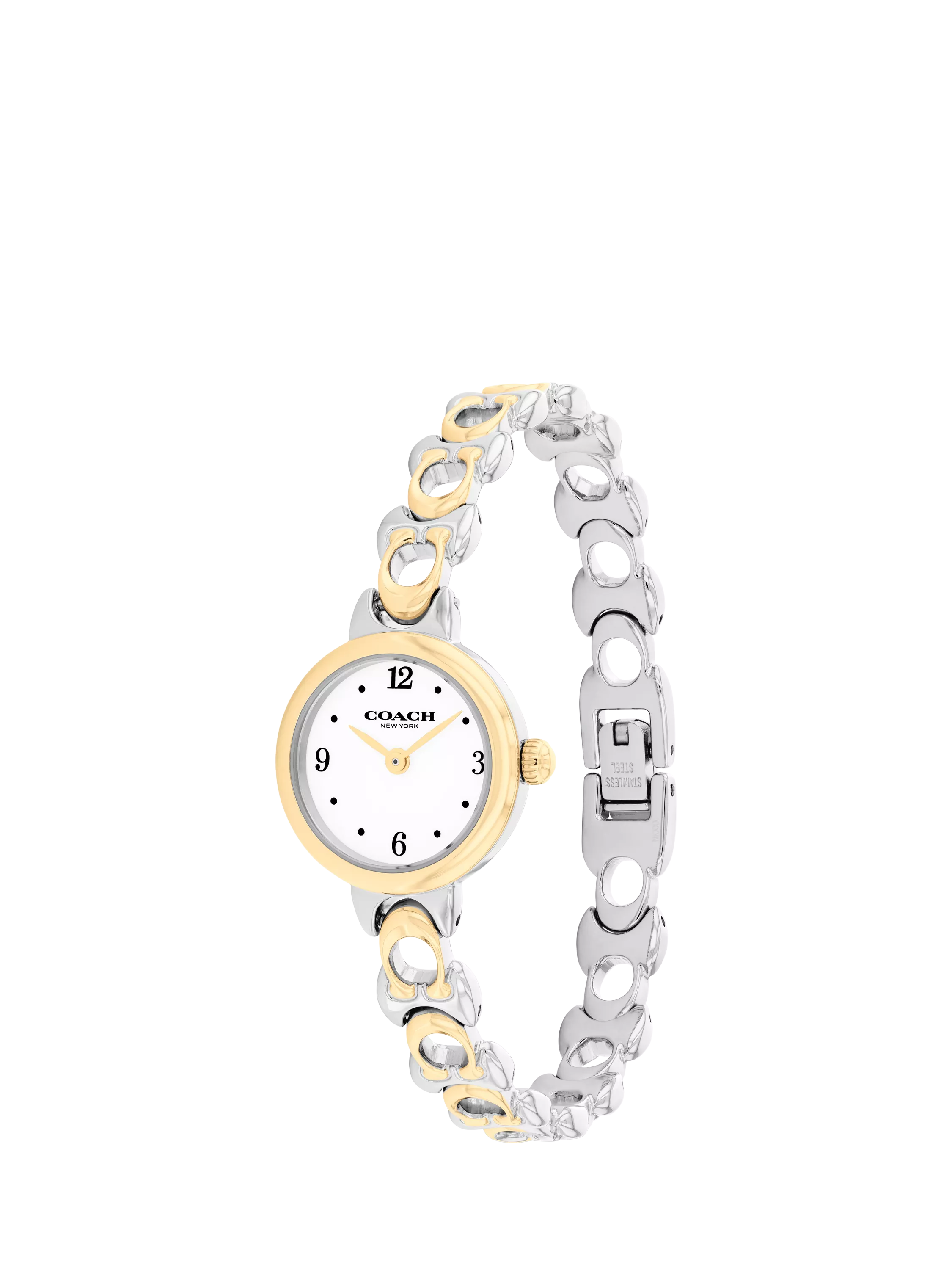 Coach women's round bracelet watch bi-colour (British brand)