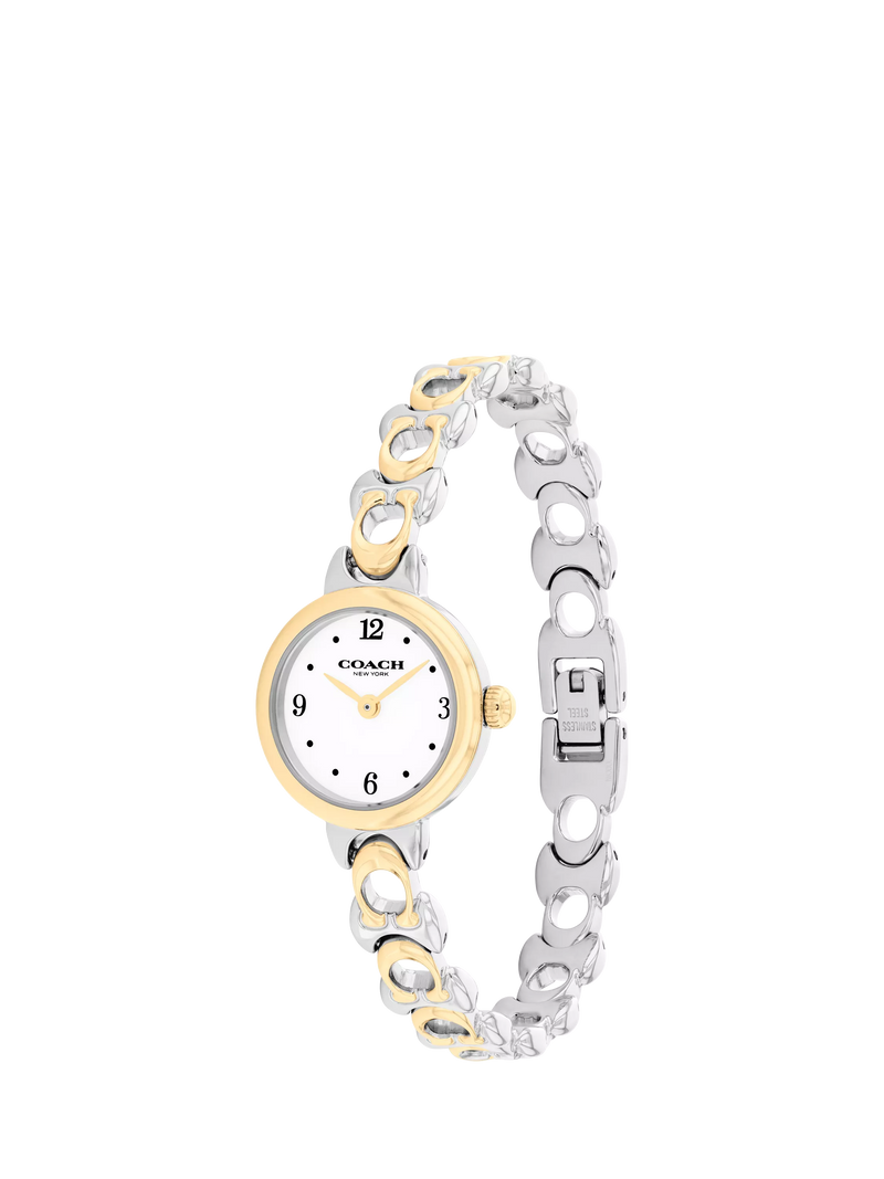 Coach women's round bracelet watch bi-colour (British brand)