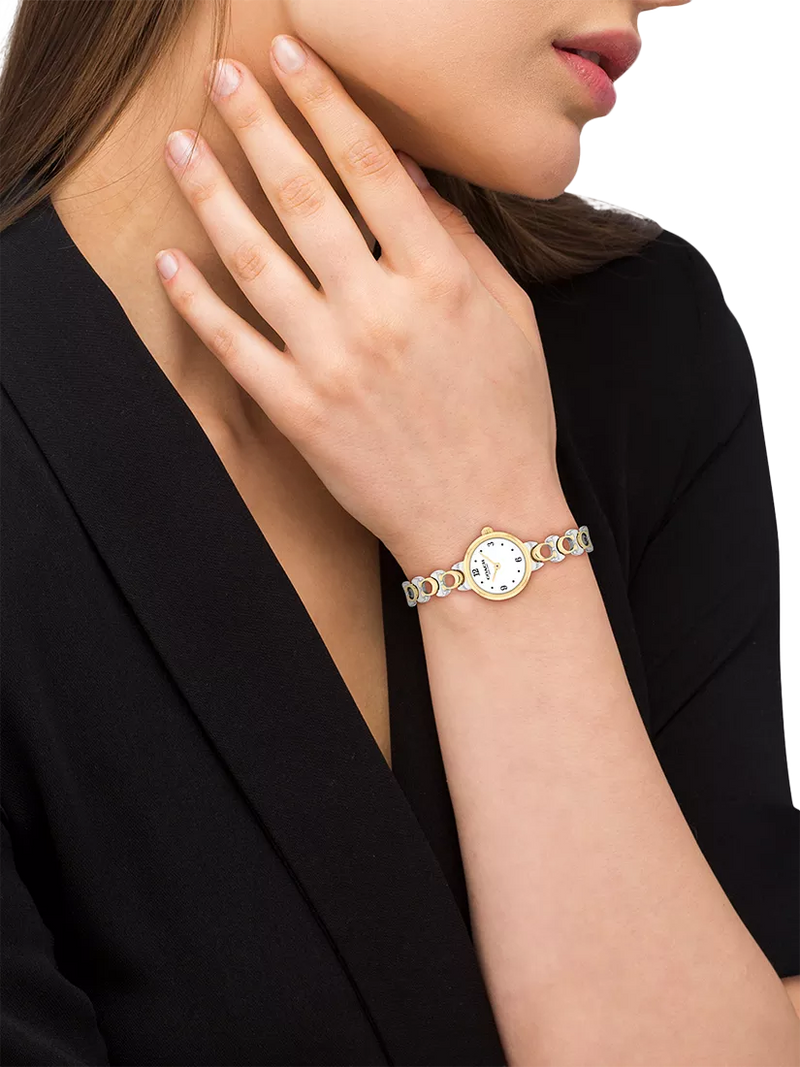 Coach women's round bracelet watch bi-colour (British brand)