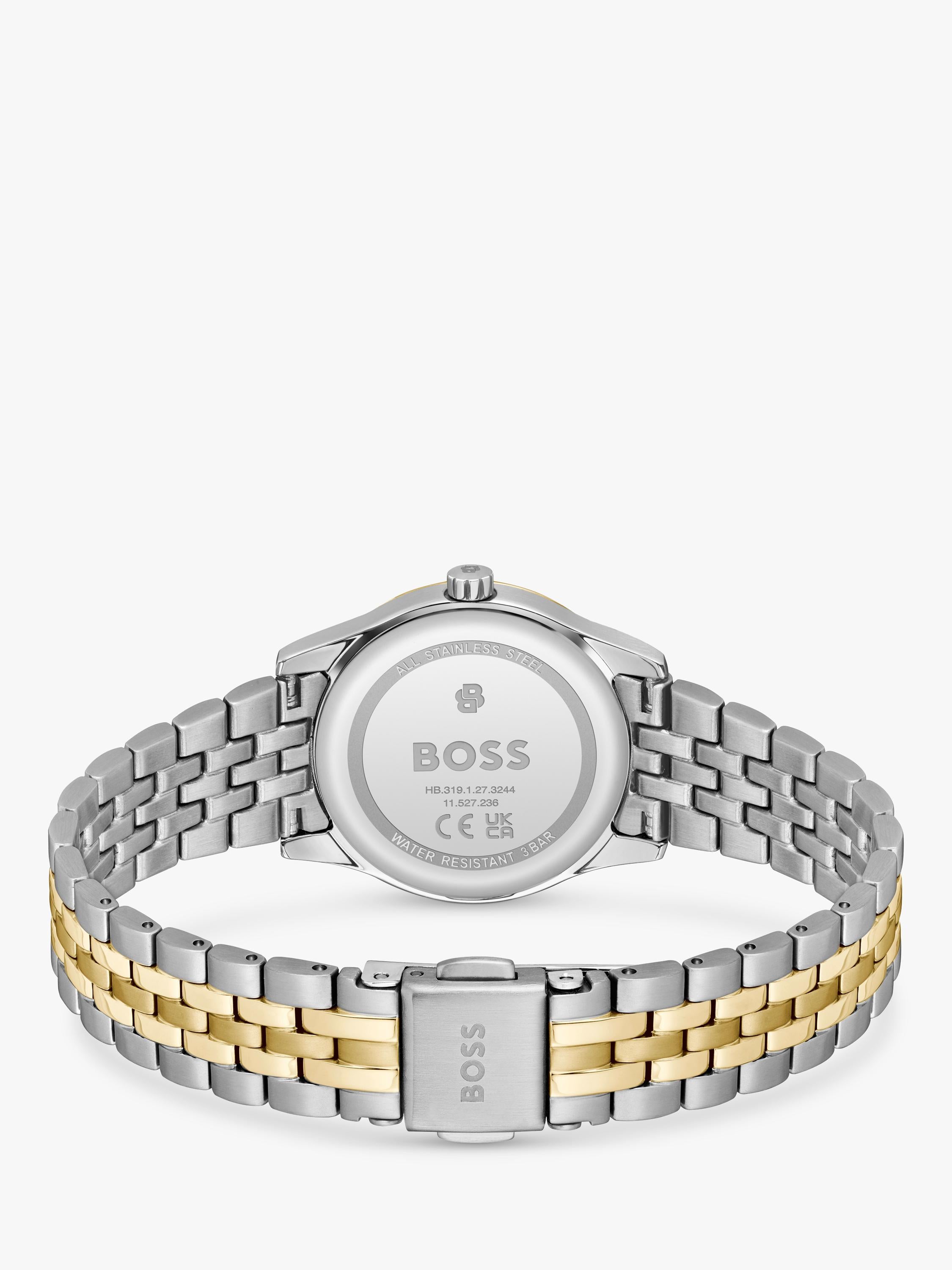 HUGO BOSS women's watch green sunray dial two-tone bracelet 25mm, UK version