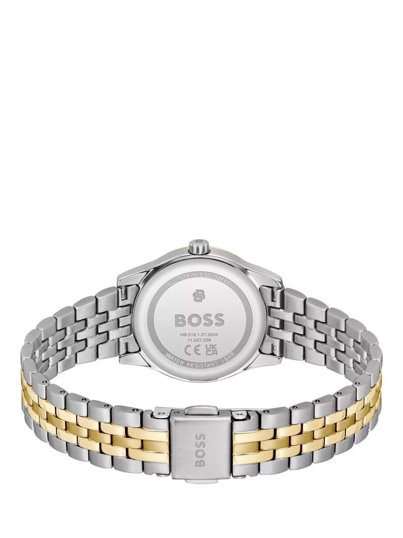 HUGO BOSS women's watch green sunray dial two-tone bracelet 25mm, UK version