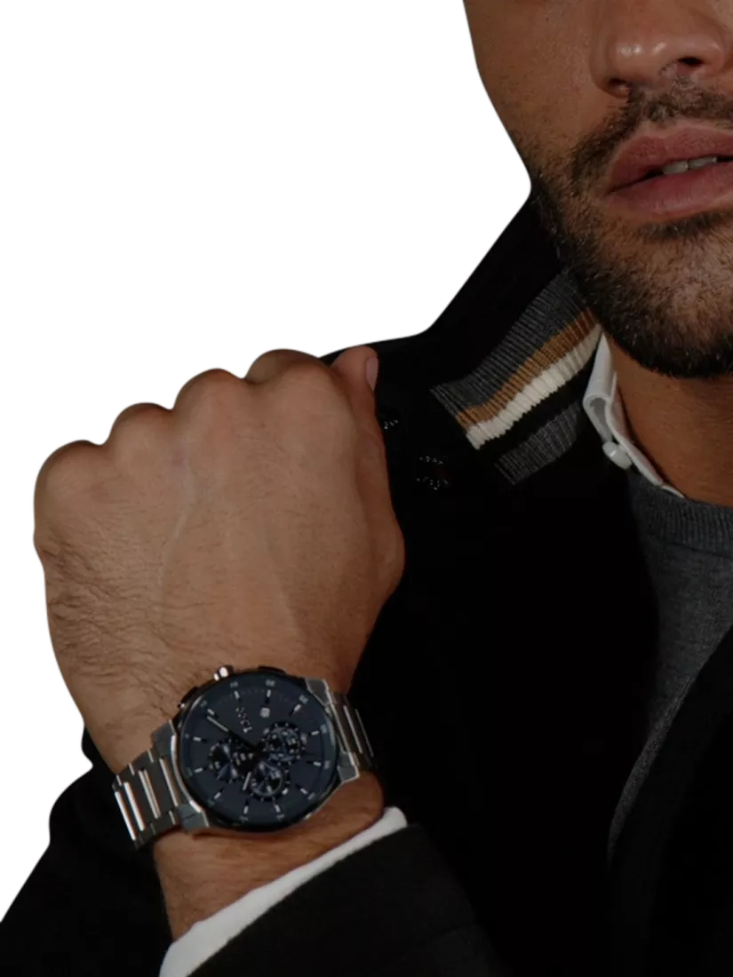 HUGO BOSS chronograph bracelet watch 44mm, imported from the UK