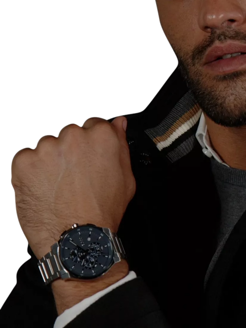 HUGO BOSS chronograph bracelet watch 44mm, imported from the UK