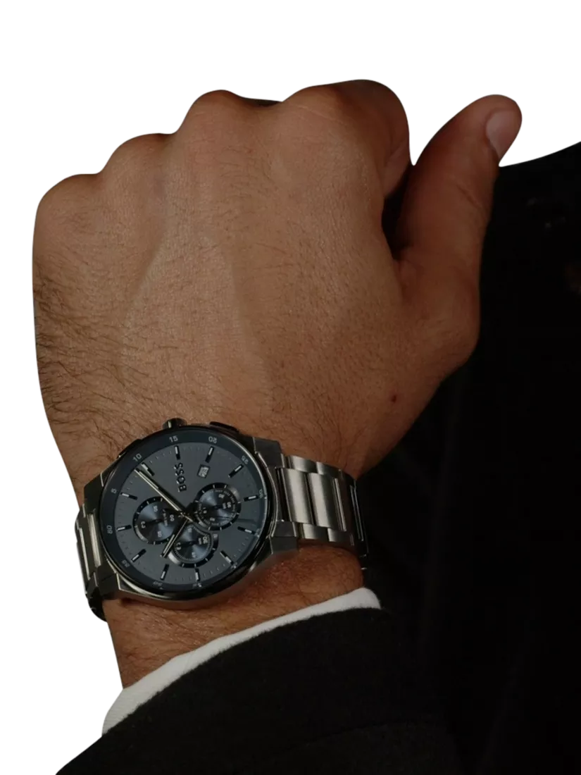 HUGO BOSS chronograph bracelet watch 44mm, imported from the UK