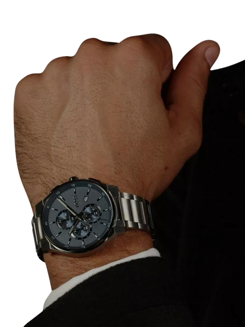 HUGO BOSS chronograph bracelet watch 44mm, imported from the UK