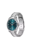 HUGO BOSS men's round stainless steel bracelet watch blue dial, imported from the UK
