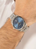 HUGO BOSS men's round stainless steel bracelet watch blue dial, imported from the UK