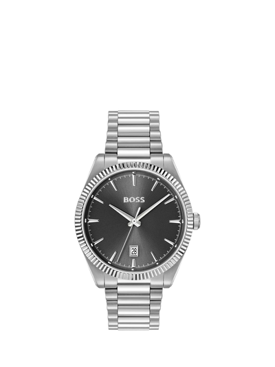 John Lewis HUGO BOSS 1514310 Men's Round Sunray Bracelet Strap Watch, Silver- Buy online at McGrocer