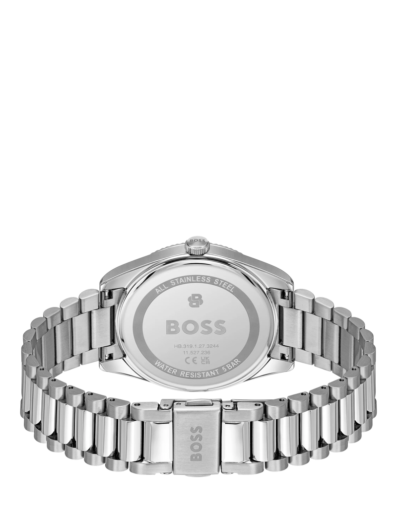 HUGO BOSS men's watch 40mm stainless steel grey dial (British brand)