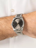 HUGO BOSS men's watch 40mm stainless steel grey dial (British brand)