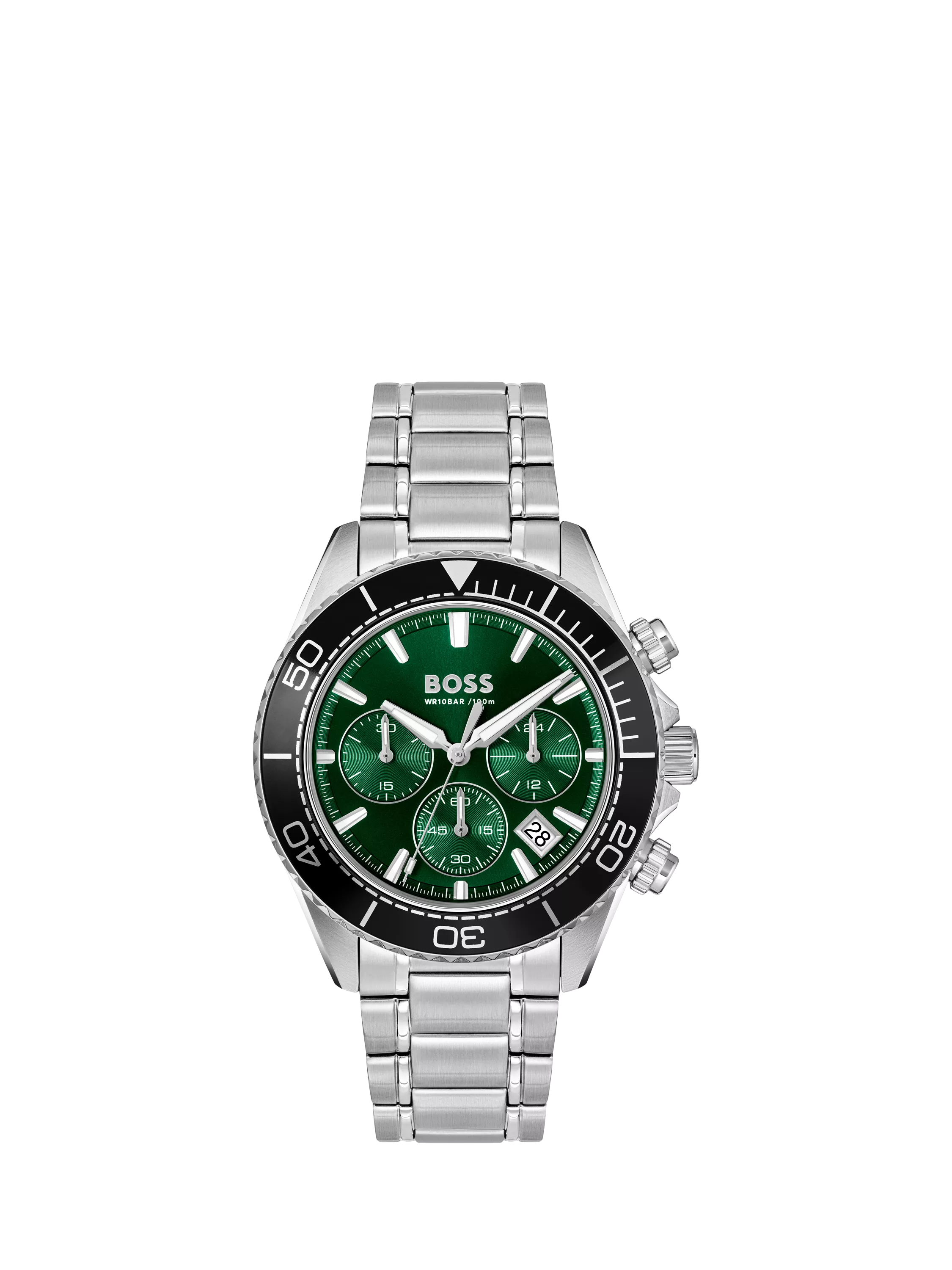 HUGO BOSS silver chronograph watch 44mm, imported from the UK